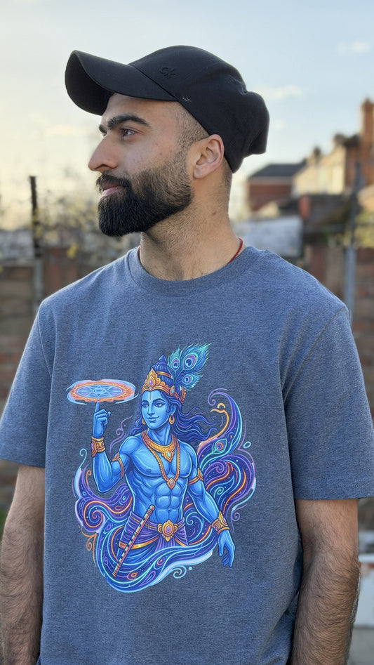 Cosmic Divine Krishna Unisex T-Shirt – Organic Cotton Statement Tee