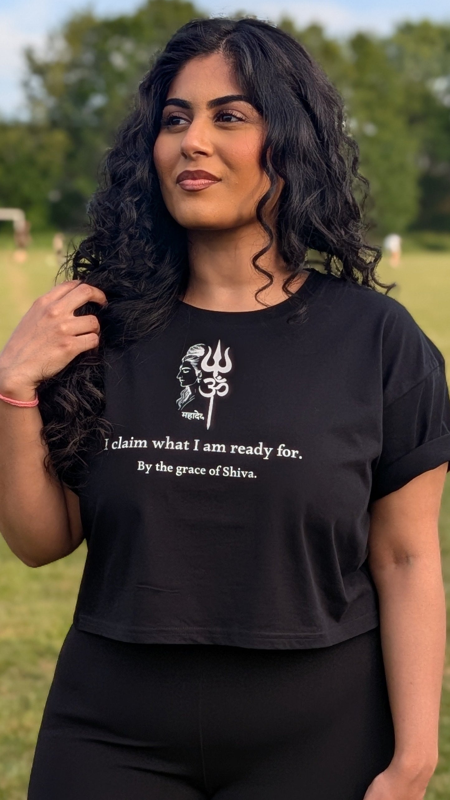 Shiva Black Crop Top - I claim what I am ready for.