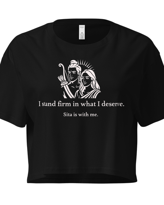 Sita Black Crop Top - I stand firm in what I deserve.