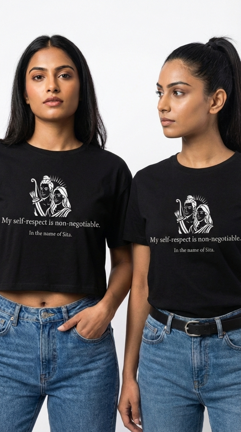 Sita Black Crop Top - My self-respect is non-negotiable.