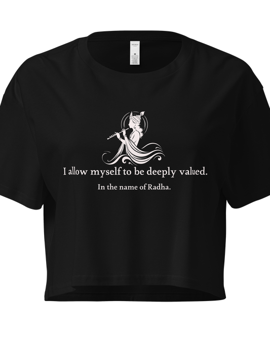 Radha Black Crop Top - I allow myself to be deeply valued.