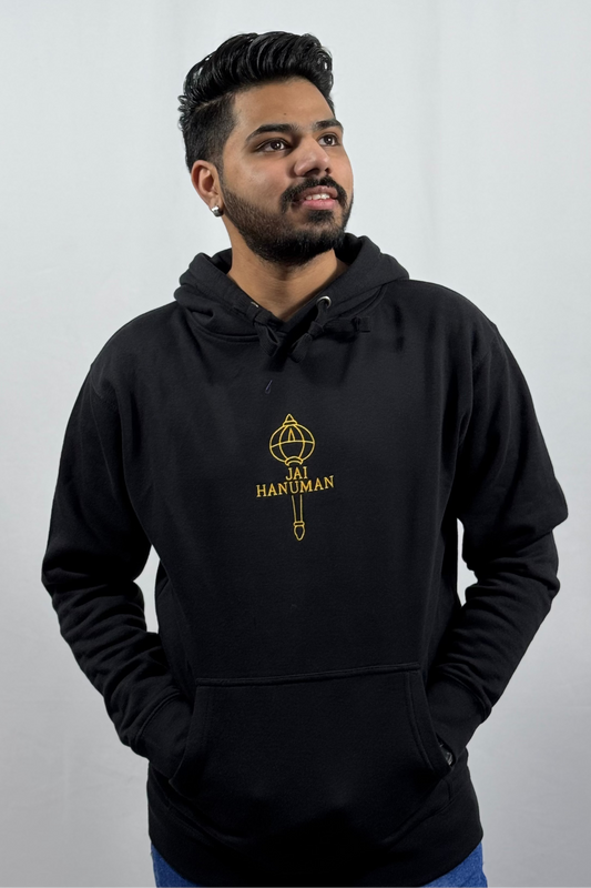 Jai Hanuman Unisex Embroidered Hoodie | Modern Spiritual Apparel