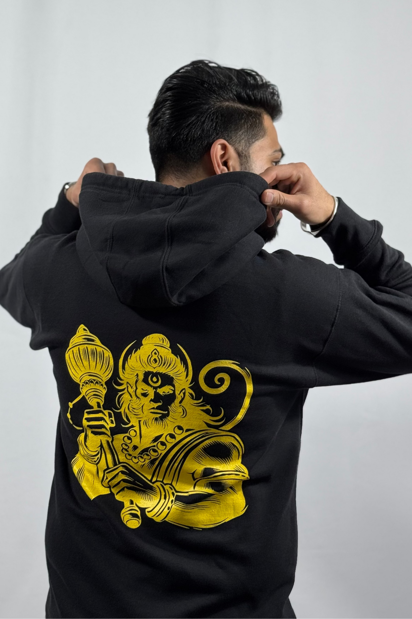 Jai Hanuman Unisex Embroidered Hoodie | Modern Spiritual Apparel