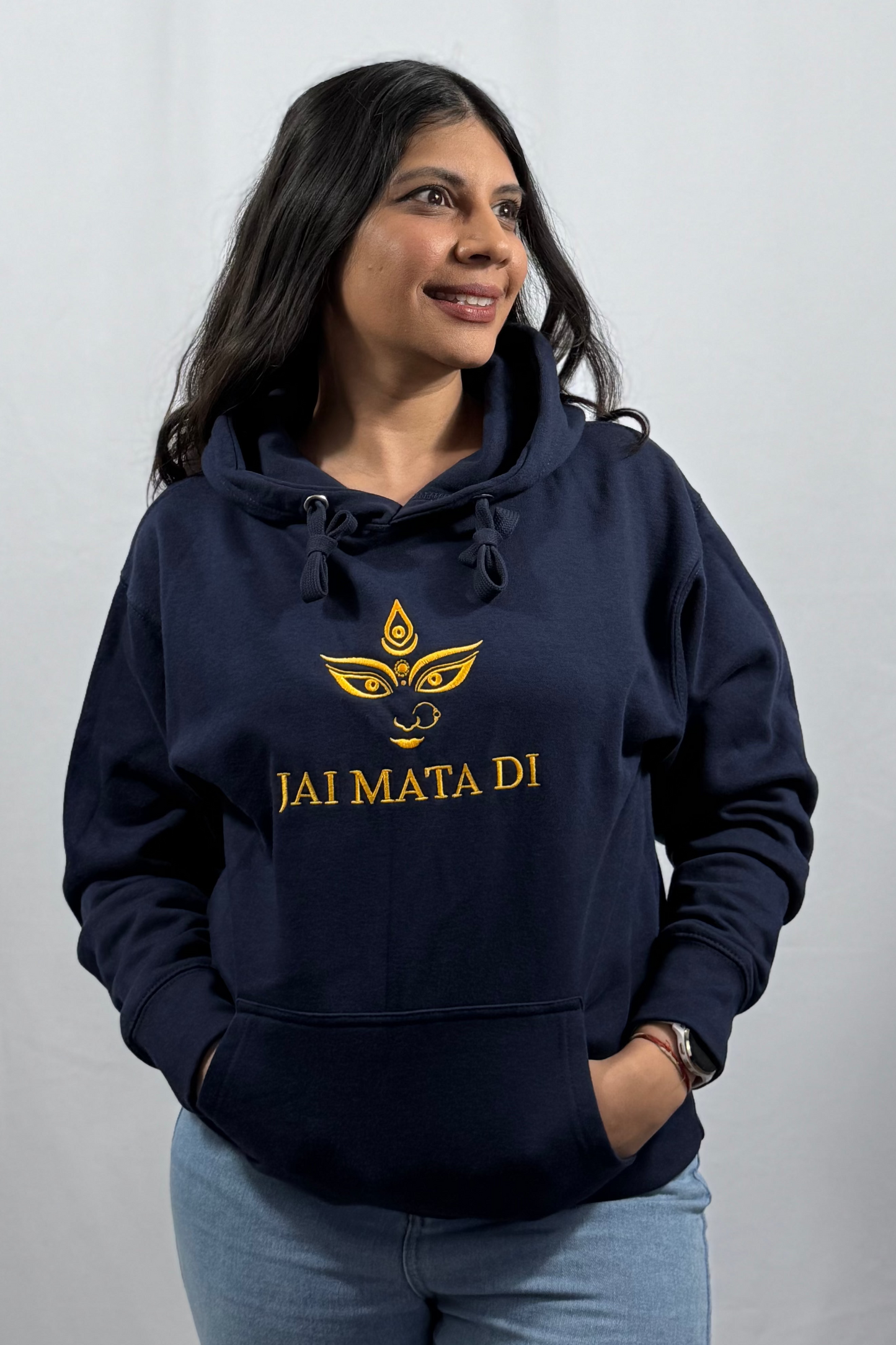 Jai Mata Di Unisex Embroidered Hoodie | Modern Spiritual Apparel