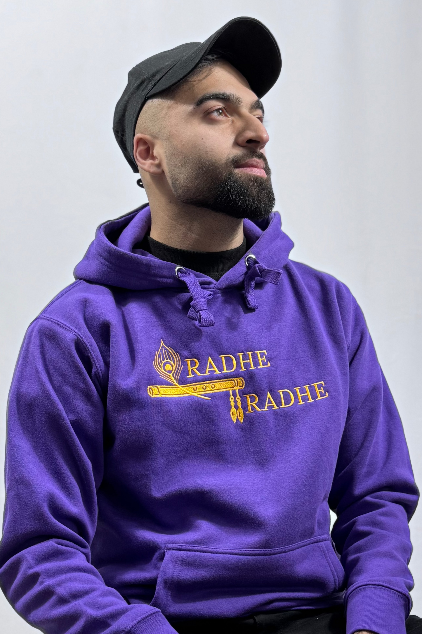 Radhe Radhe Unisex Embroidered Hoodie | Modern Spiritual Apparel