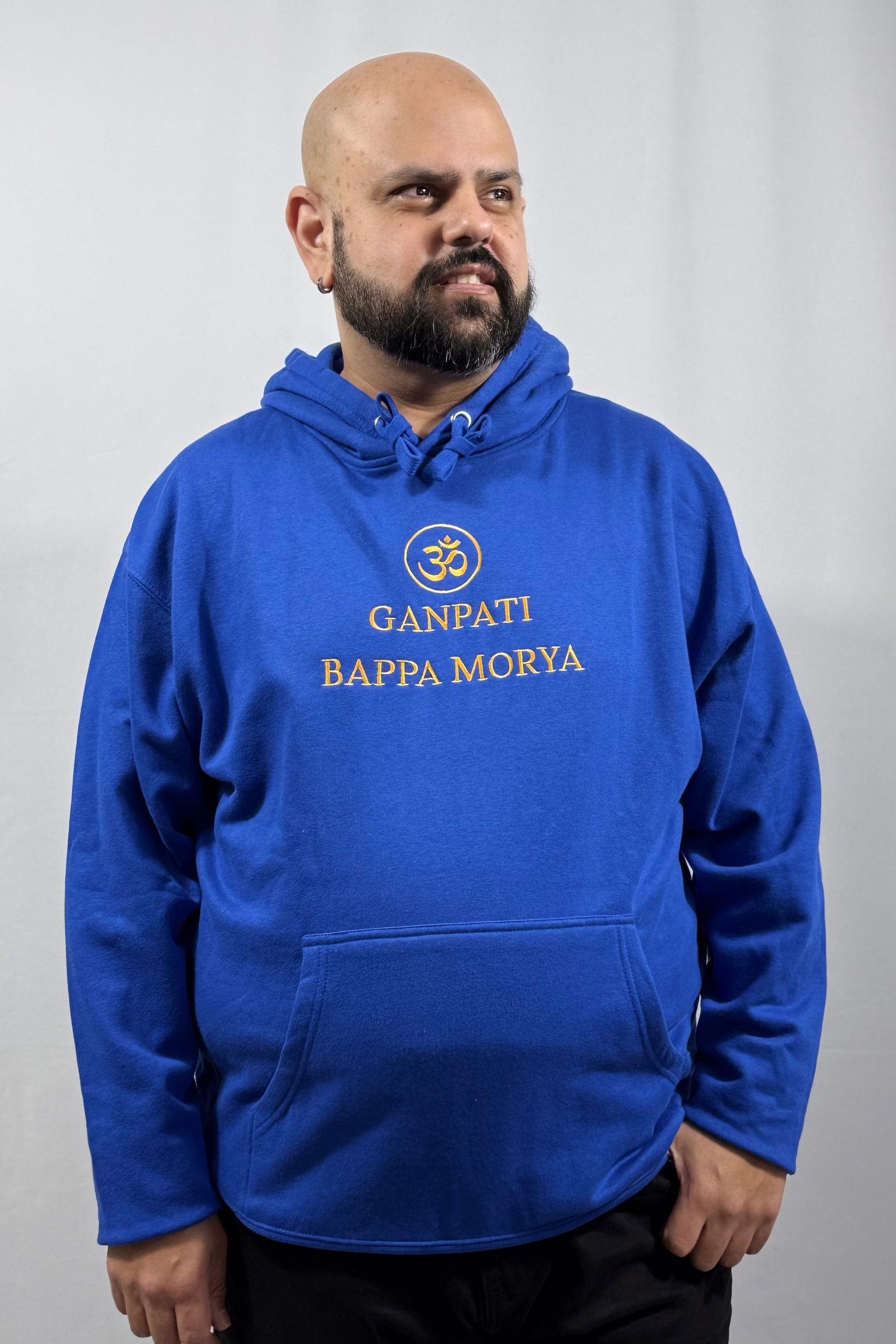 Ganpati Bappa Morya Unisex Embroidered Hoodie | Modern Spiritual Apparel