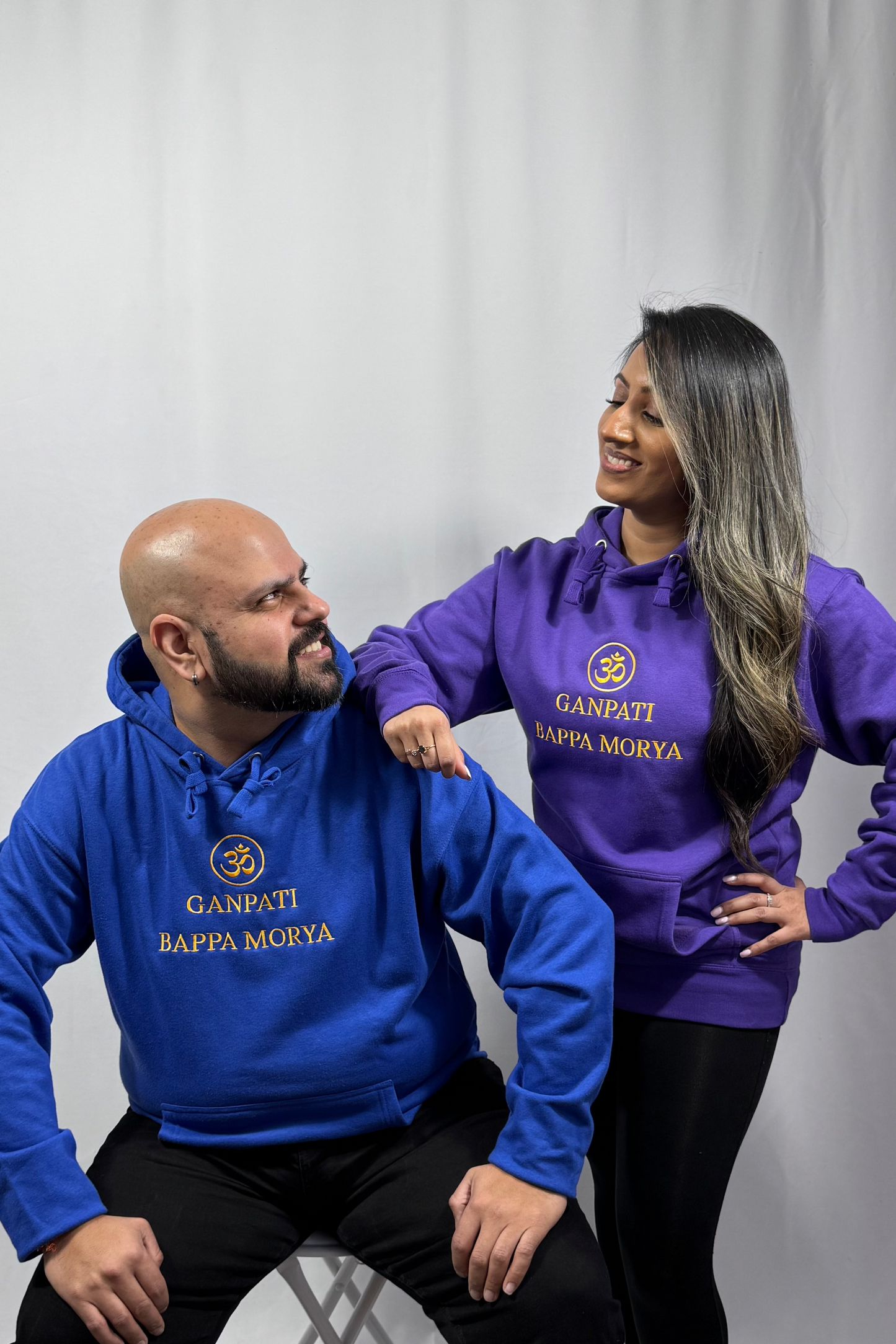 Ganpati Bappa Morya Unisex Embroidered Hoodie | Modern Spiritual Apparel