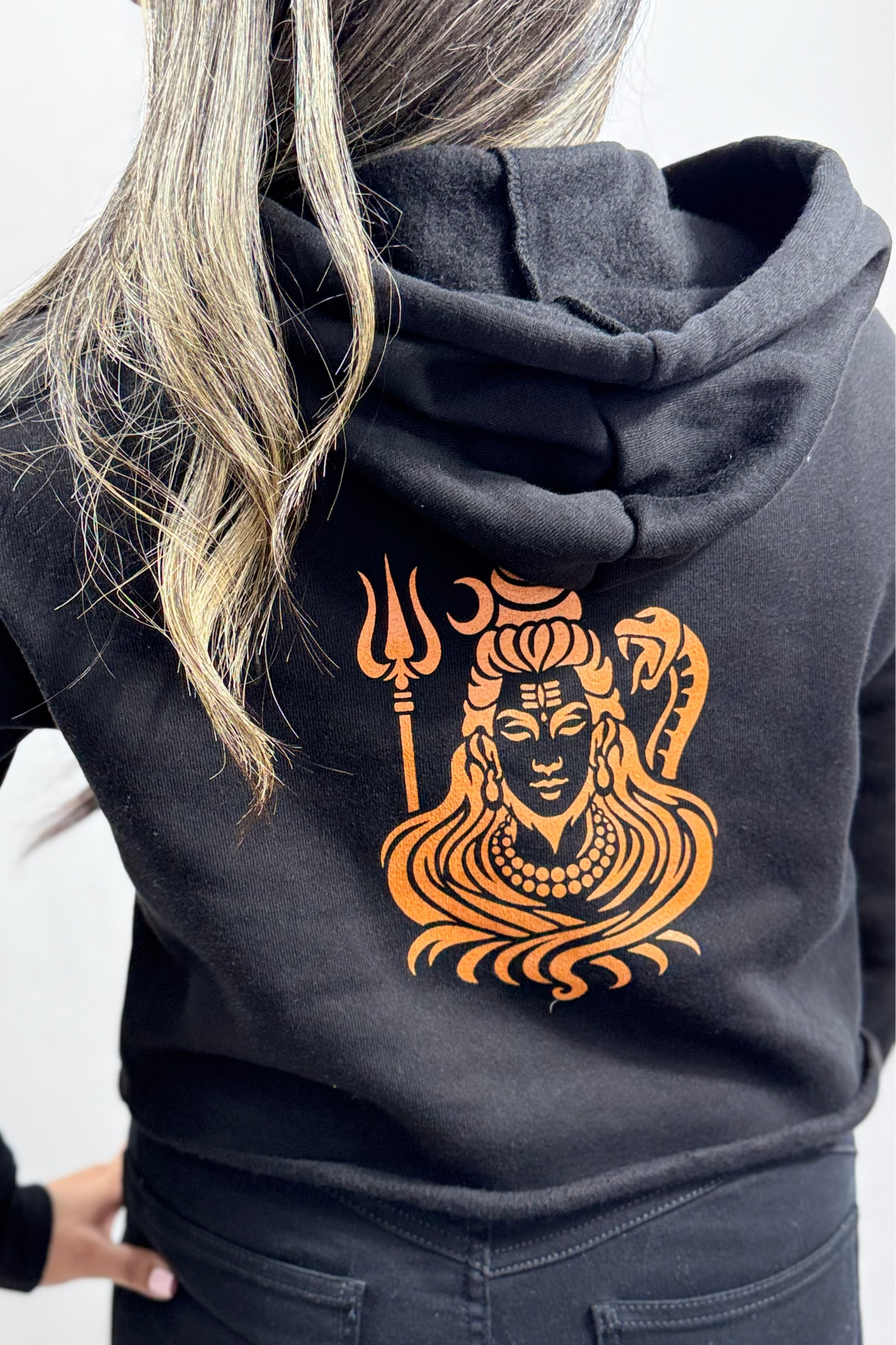 Har Har Mahadev Womens Crop Hoodie | Modern Spiritual Apparel
