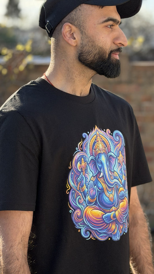 Cosmic Divine Ganesh Unisex T-Shirt – Organic Cotton Statement Tee