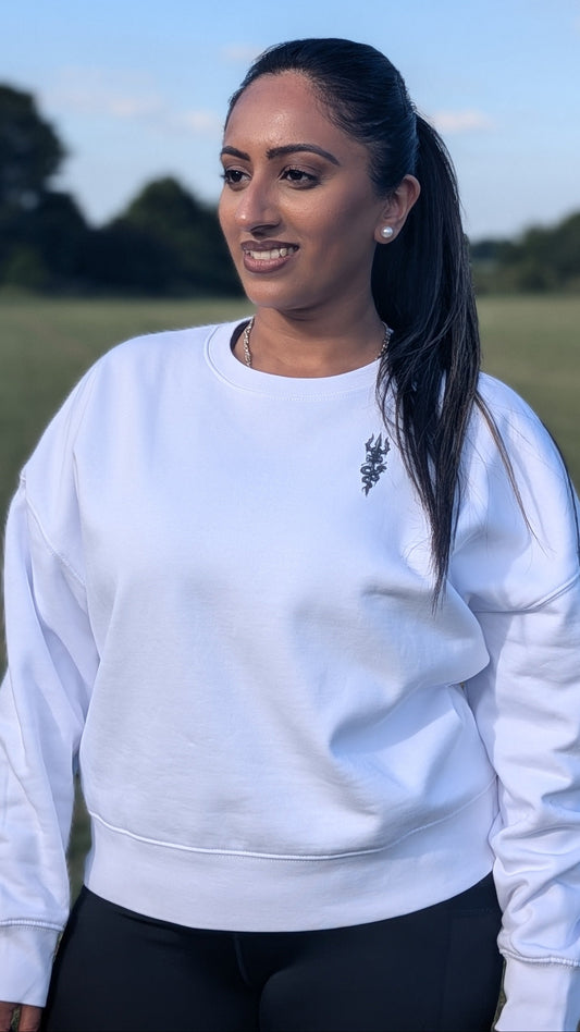 Mahadev Women’s White Sweatshirt