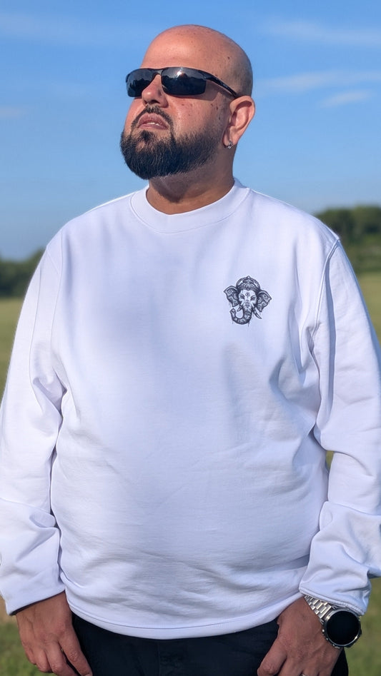 Ganesh White Men's Sweatshirt