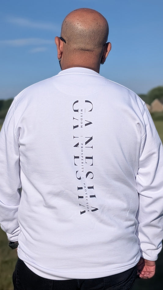 Ganesh White Men's Sweatshirt