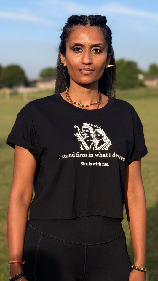 Sita Black Crop Top - I stand firm in what I deserve.