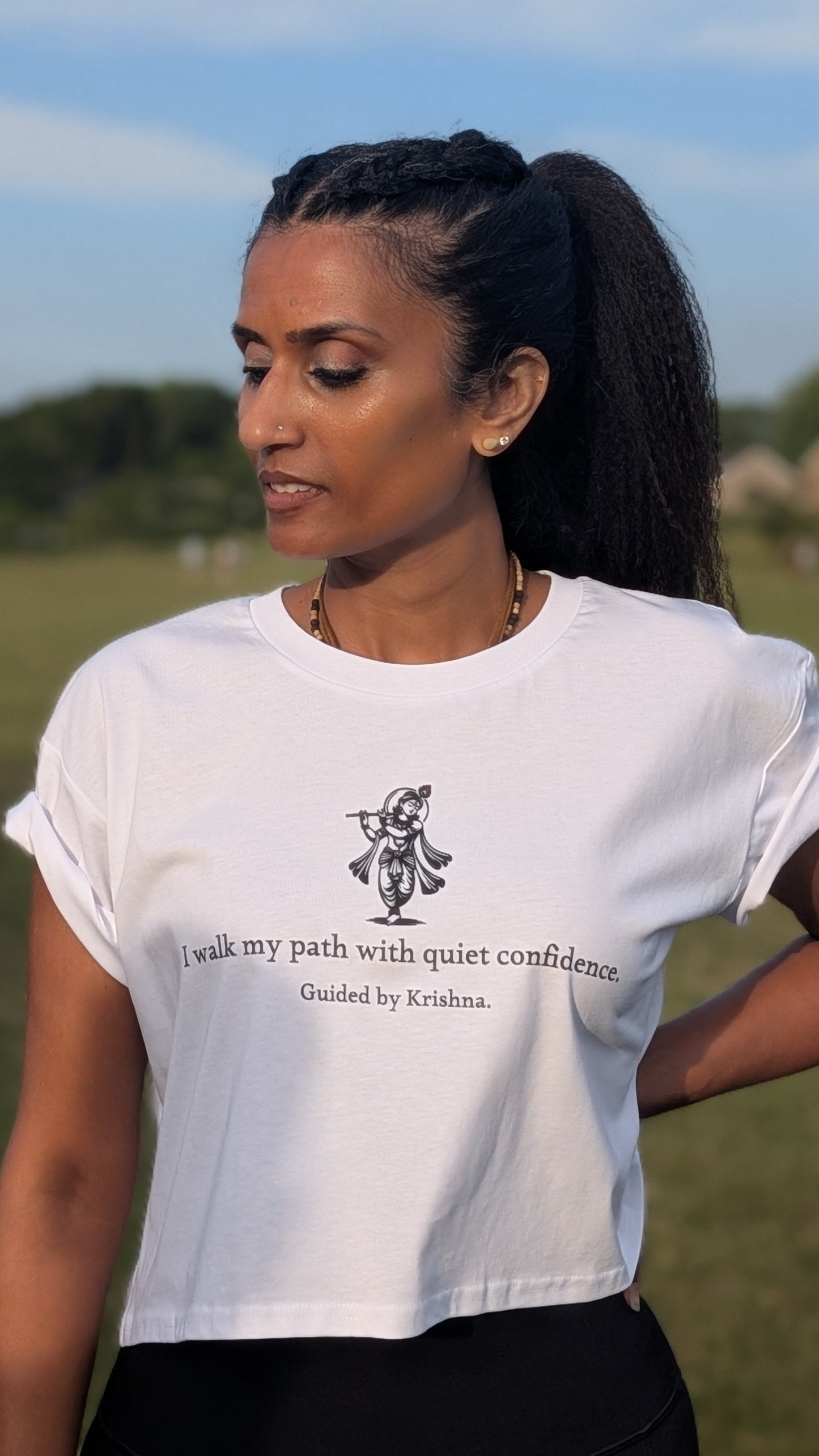 Krishna Crop Top - I walk my path with quiet confidence.