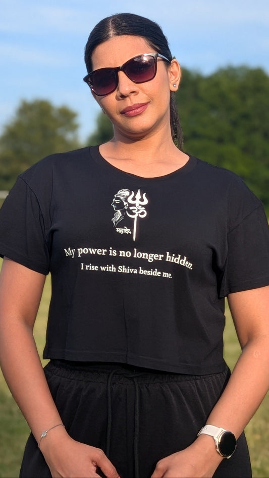 Shiva Black Crop Top - My power is no longer hidden.