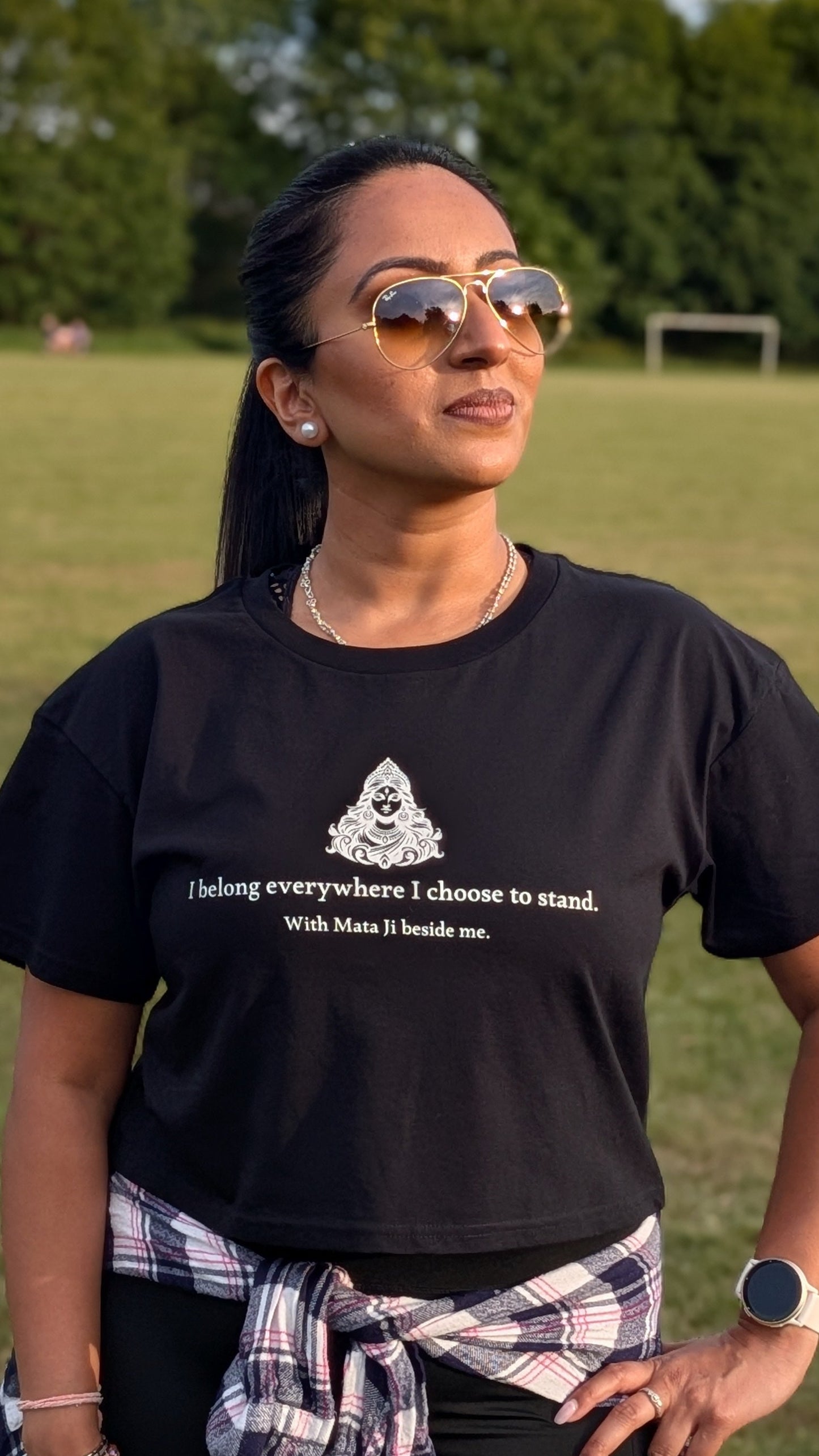 Mata Ji Black Crop Top - I belong everywhere I choose to stand.