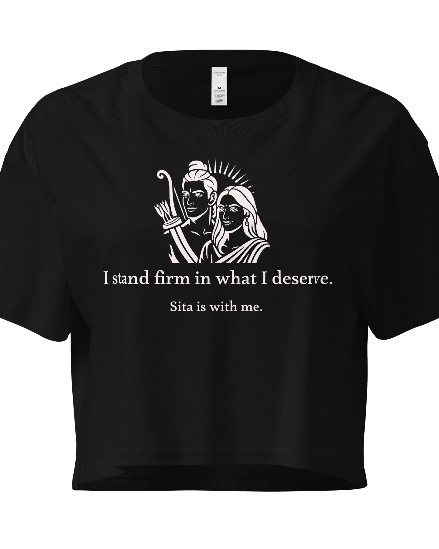 Sita Black Crop Top - I stand firm in what I deserve.