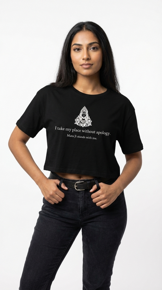 Mata JI Black Crop Top - I take my place without apology.