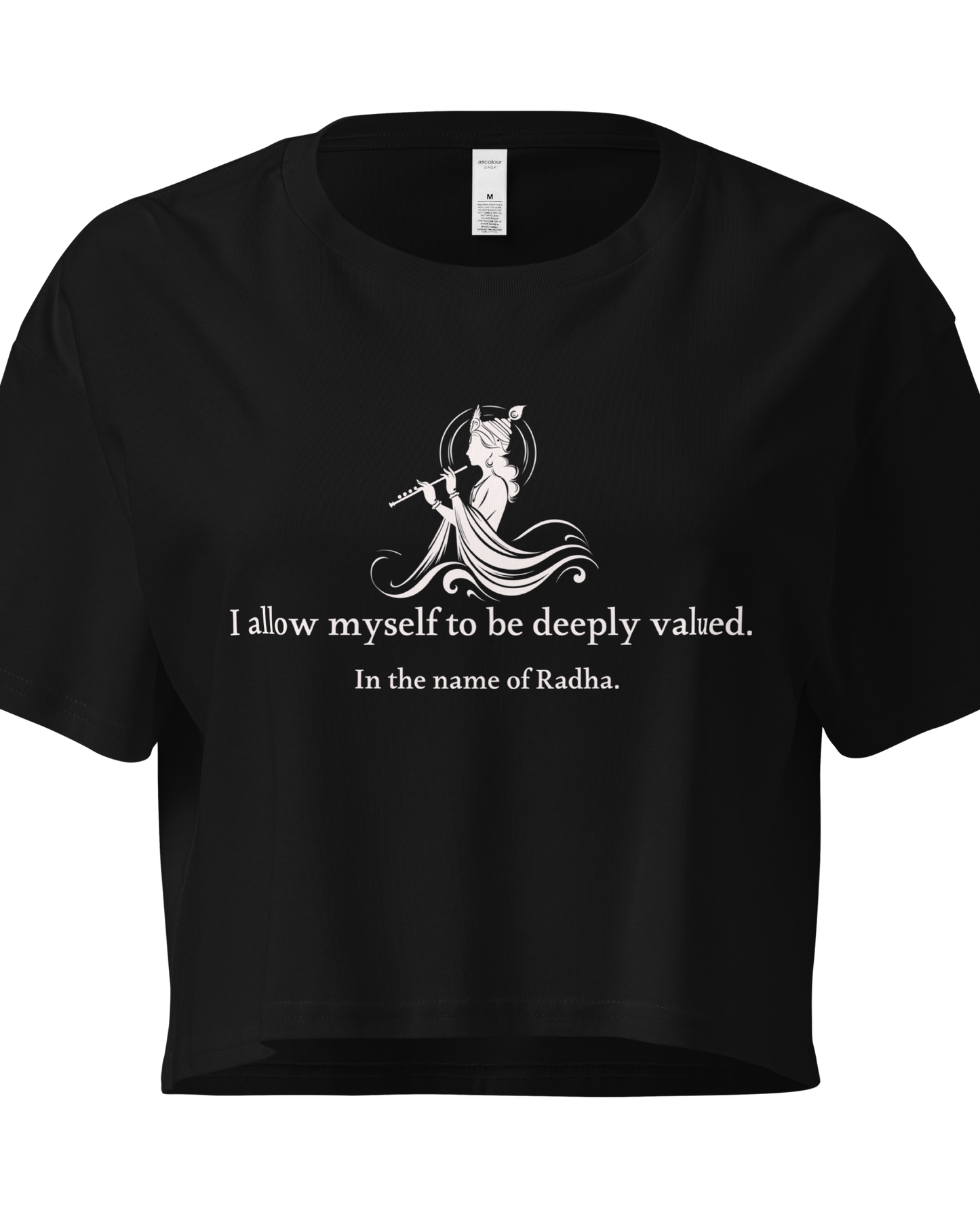 Radha Black Crop Top - I allow myself to be deeply valued.