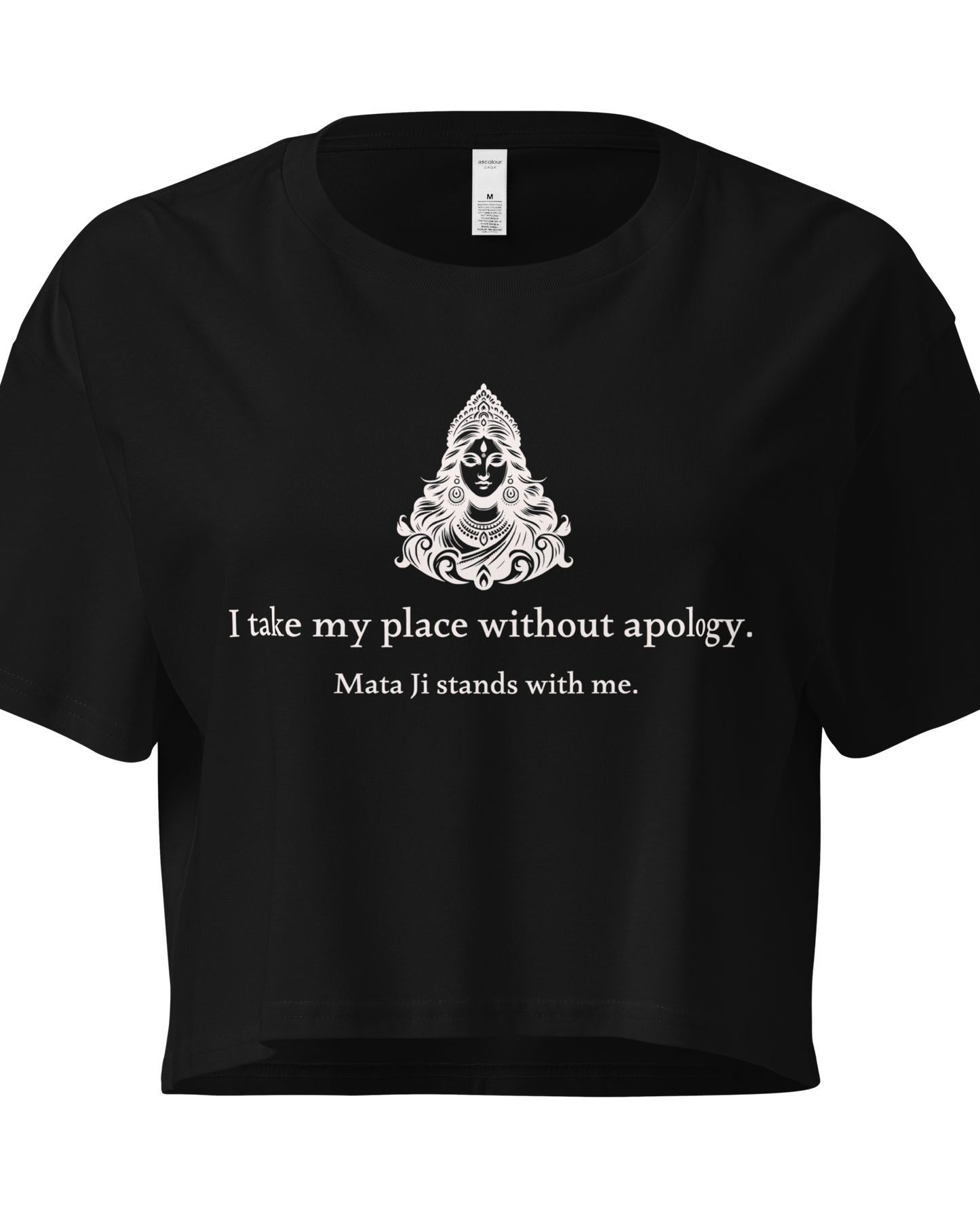 Mata JI Black Crop Top - I take my place without apology.